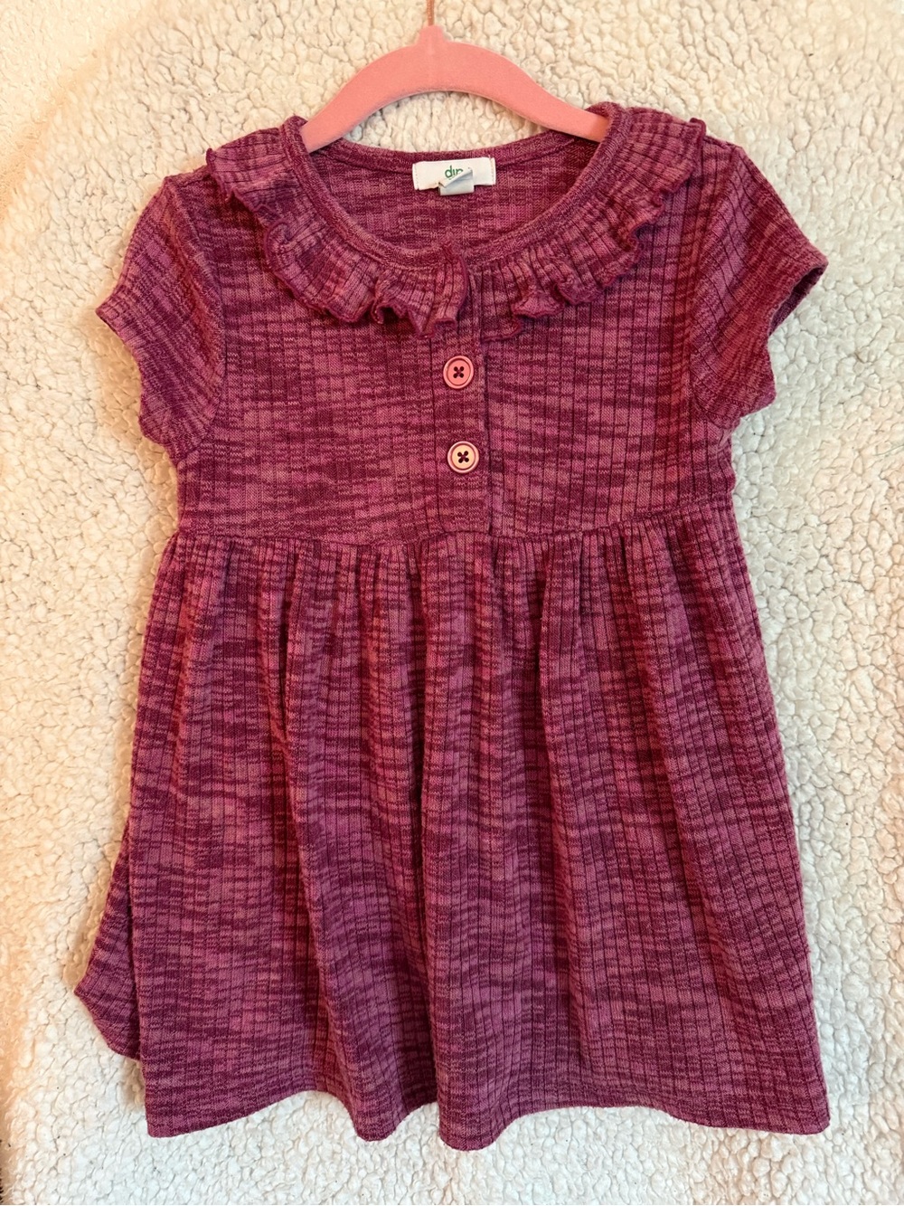 Dip Toddler Girls’ Purple-Pink Causal Ruffle-top Dress